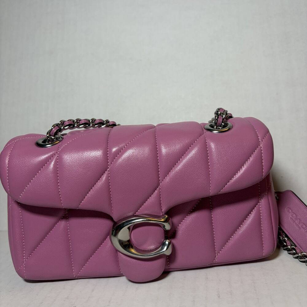 COACH Quilted Tabby Shoulder Bag 20 with Chain in Fuchsia